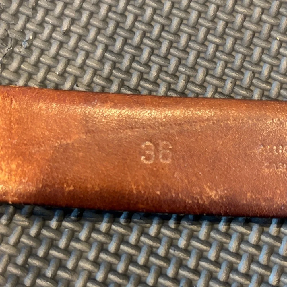 Alligator grain Brown Leather Belt with cashmere cowhide lining